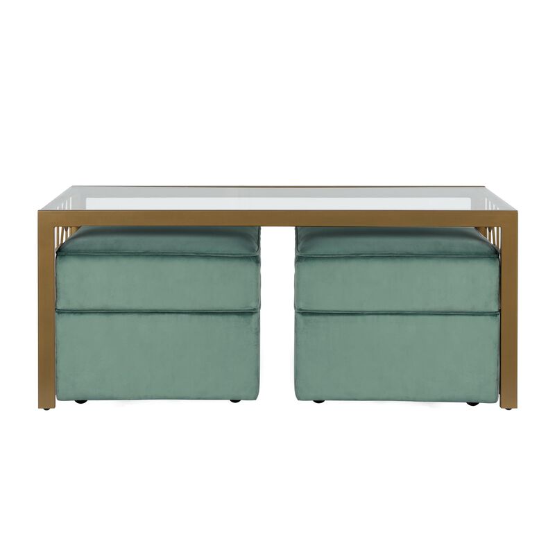 Juliette Glass Top Coffee Table, Tempered Glass