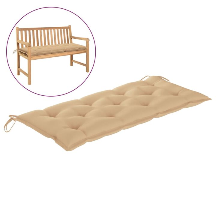 vidaXL Garden Bench Cushion Beige 47.2"x19.7"x 2.8" Fabric