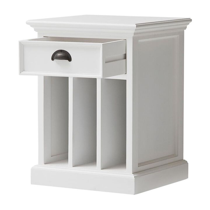 Belen Kox White Divided Bedside Table, Belen Kox