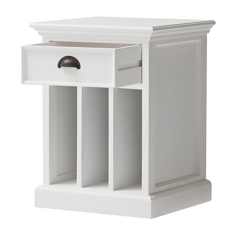 Belen Kox White Divided Bedside Table, Belen Kox