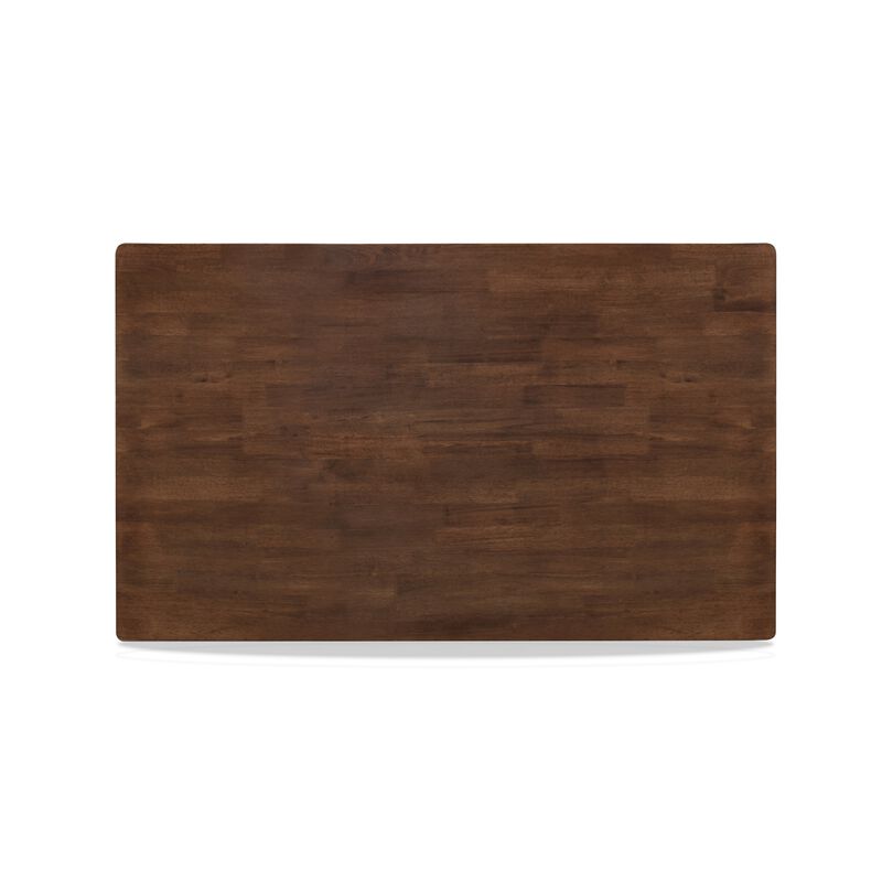 Accai Dining Table, Angled Legs, Rectangular Walnut Rubberwood 59 Inch - Benzara