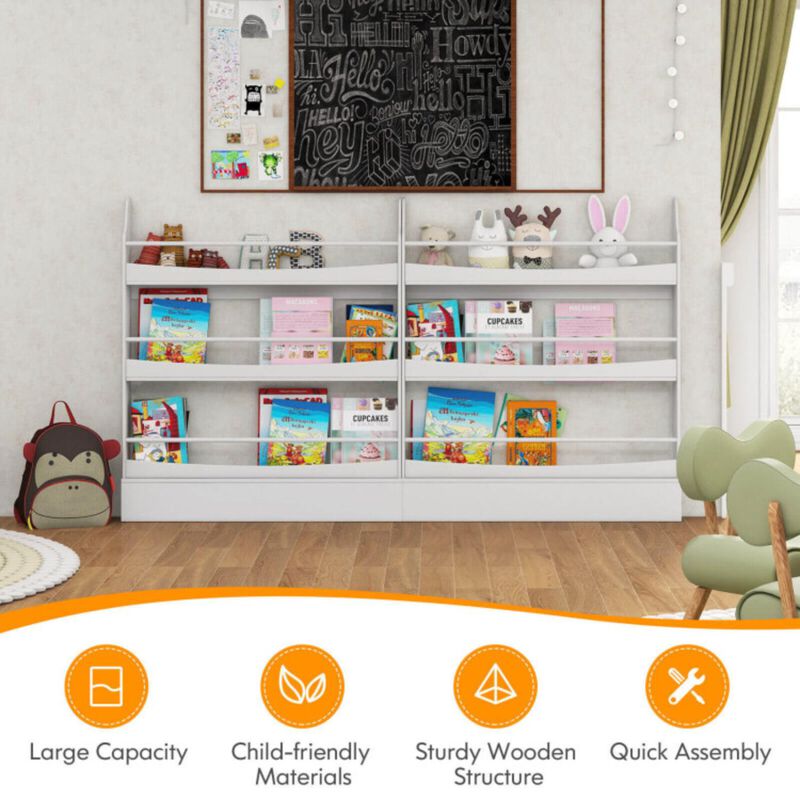 Hivvago 3-Tier Bookshelf with 2 Anti-Tipping Kits for Books and Magazines