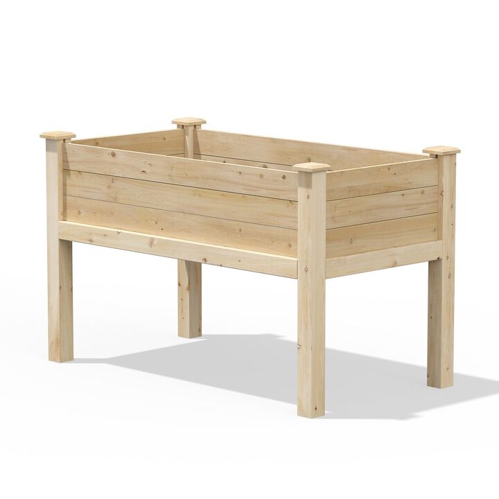QuikFurn Farmhouse 24-in x 48-in x 31-in Cedar Elevated Victory Garden Bed - Made in USA