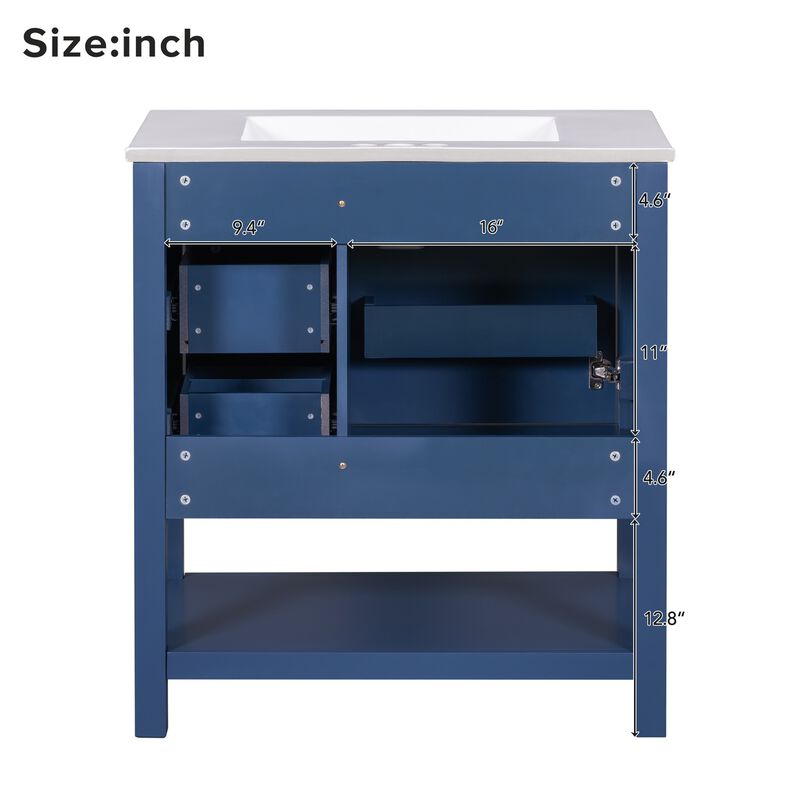 Merax Bathroom Vanity Cabinet Combo with Ceramic Sink
