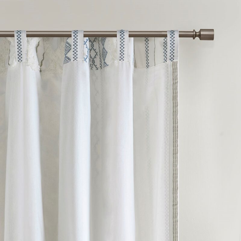 Gracie Mills Modesto Textured Chenille Stripe Cotton Curtain Panel with Lining - 50x84"