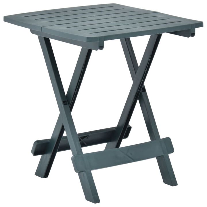 vidaXL Folding Garden Table Green 17.7"x16.9"x19.7" Plastic