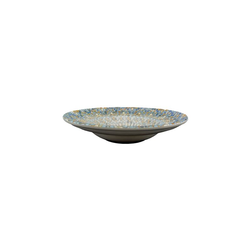 Luca Mosaic Matte dia.10.75" h:2.25" 16 oz. Round Decorated Porcelain Bowl (Set of 2)