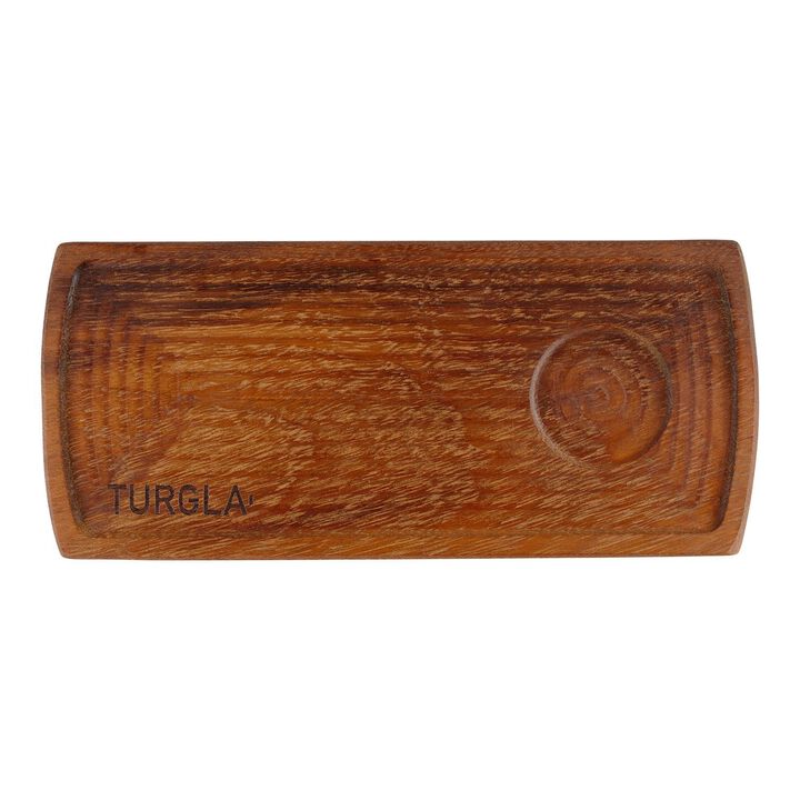 Wood 13.75" x 6" Rectangular Brown Wood Serving