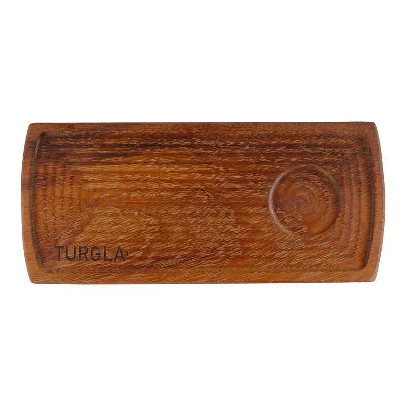 Wood 13.75" x 6" Rectangular Brown Wood Serving