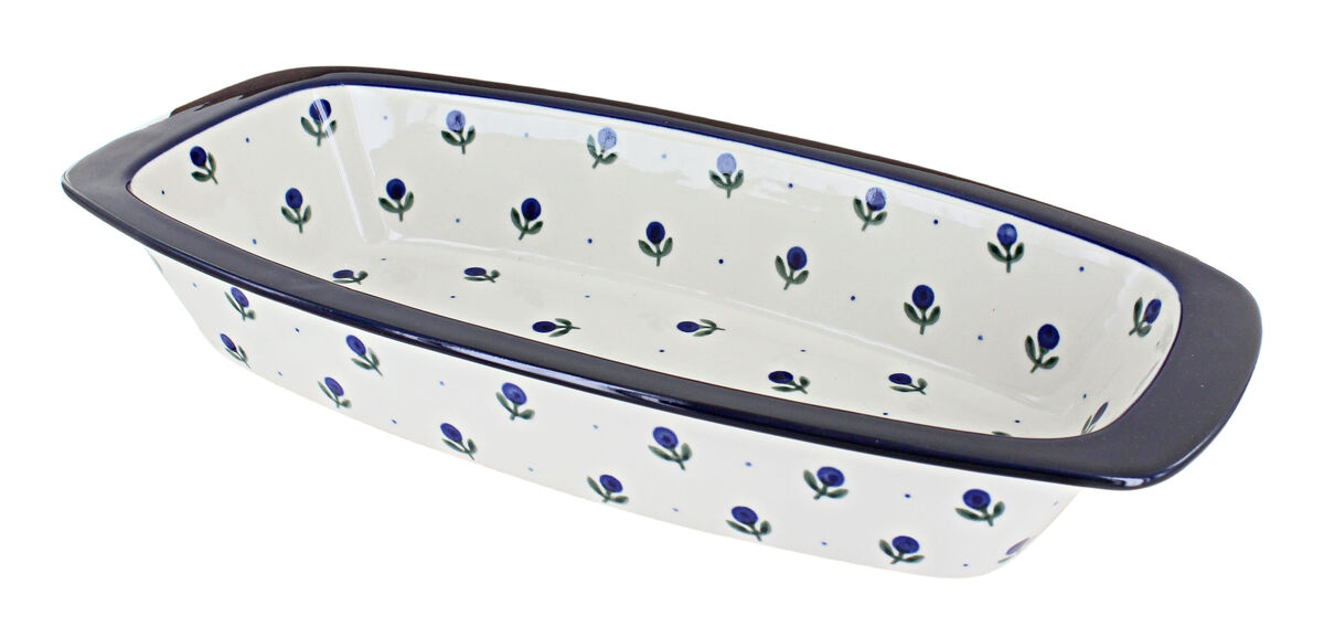 Blue Rose Polish Pottery Alyce Long Serving Dish