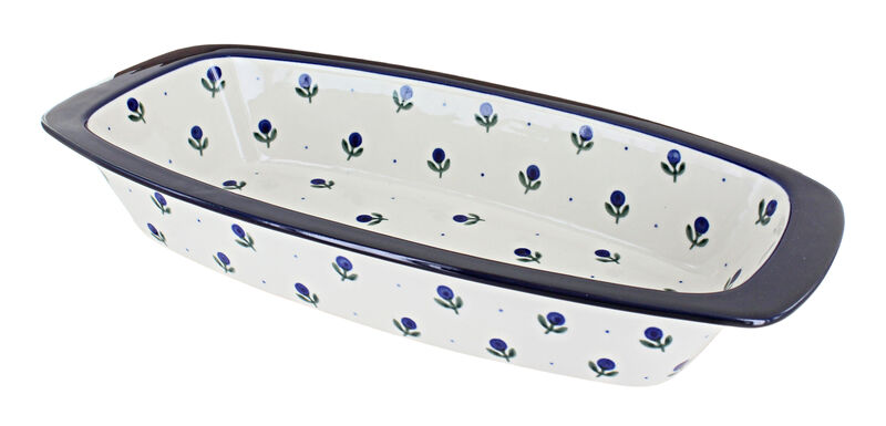 Blue Rose Polish Pottery Alyce Long Serving Dish