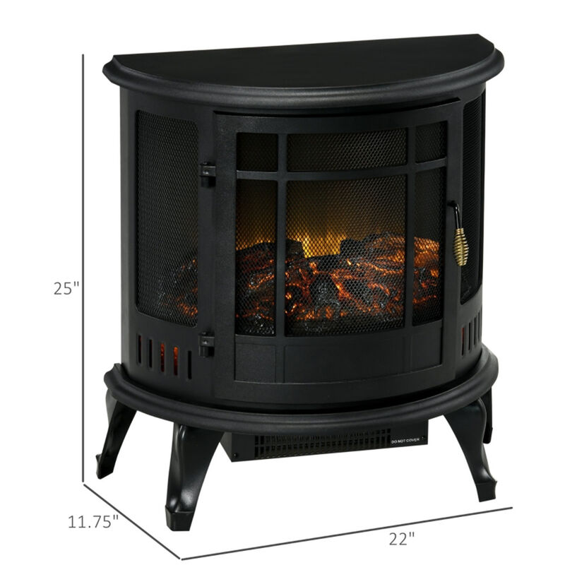 Wall-Mounted Electric Fireplace with Adjustable Heat and Flame Settings