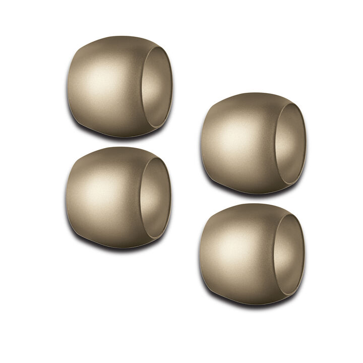 Atmosfera 4 Piece Napkin Ring in Materic Champagne Atmosfera 4 Piece Napkin Ring in Materic Champagne