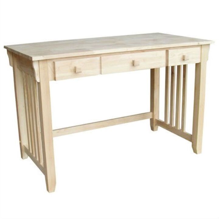Hivvago Unfinished Wood Computer Desk with Pull-Out Keyboard Tray and Drawer