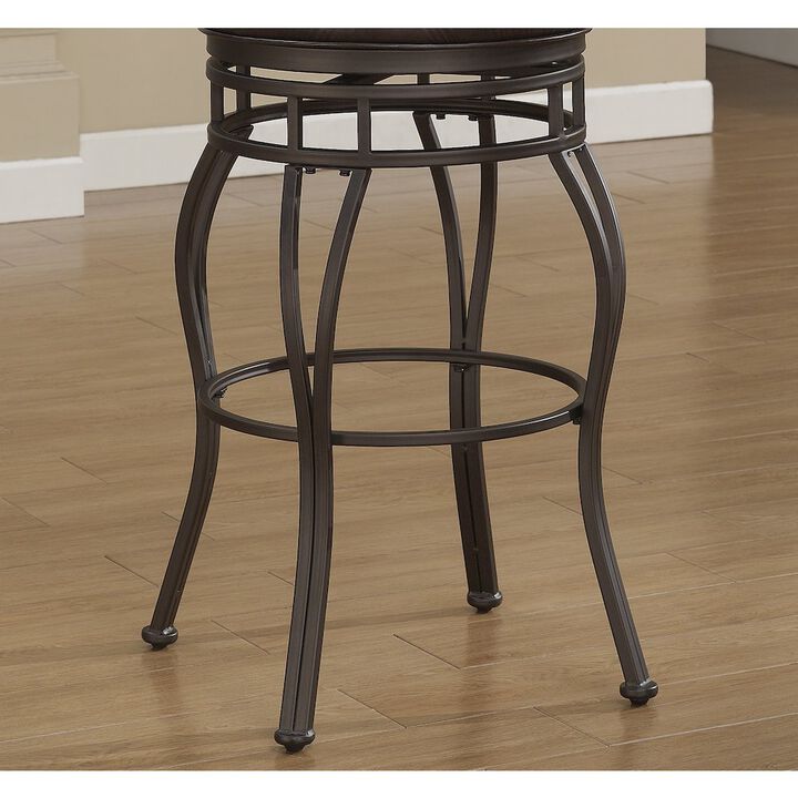 American Woodcrafters Sienna 26 Backless Metal Swivel Stool - Russet Brown