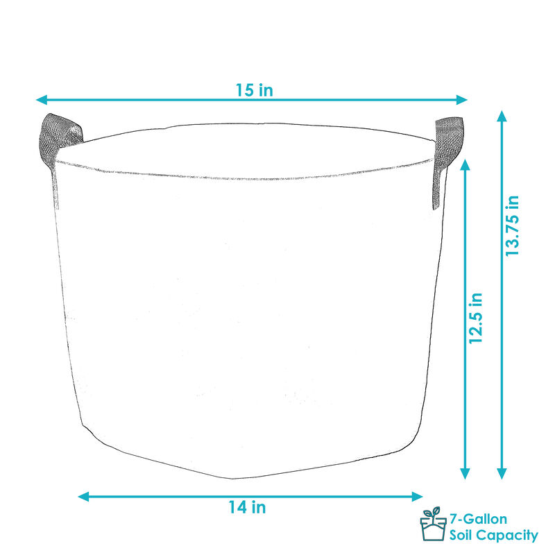 Sunnydaze Set of 10 Nonwoven Polypropylene Grow Bag with Handles - 7 gallon
