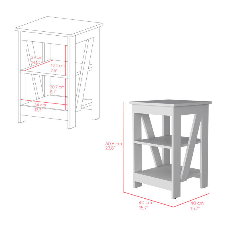 Side Table Rossville, Living Room, White