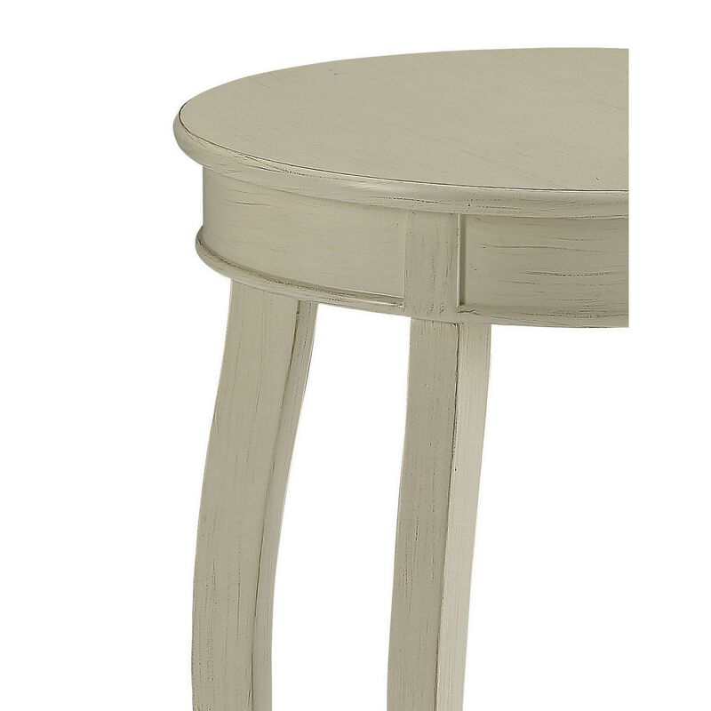 Fashionable Side Table, Antique White-Benzara