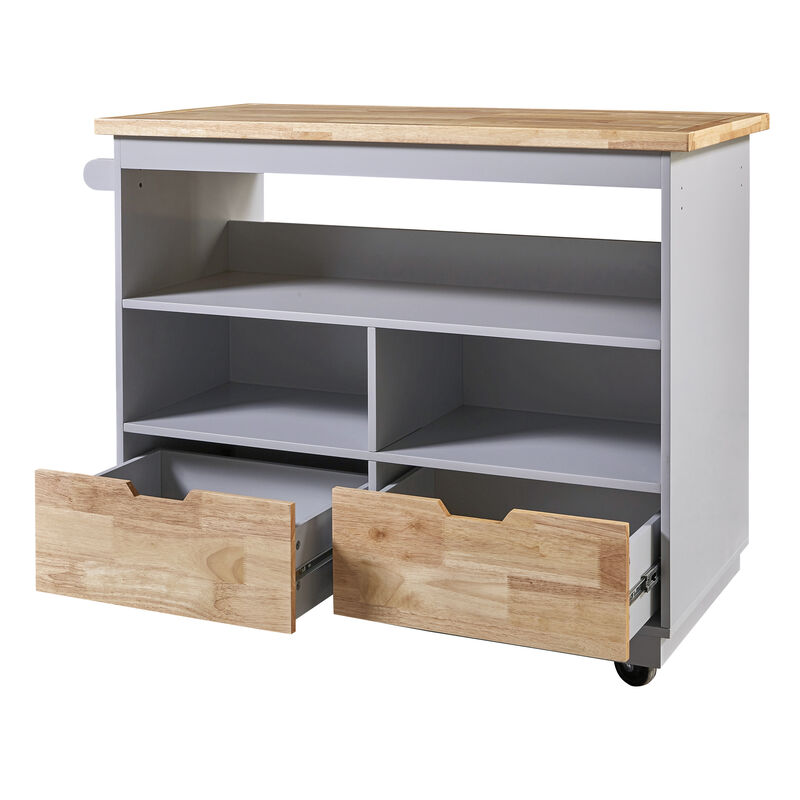 Merax Classic Two-sided Kitchen island Cart on Wheels