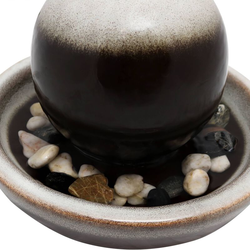 Sunnydaze Modern Orb Ceramic Indoor Water Fountain - 7 in