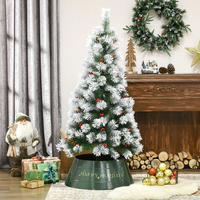 Christmas Tree Collar 26 Inch Metal Tree Ring Xmas Tree Skirt Decoration Green