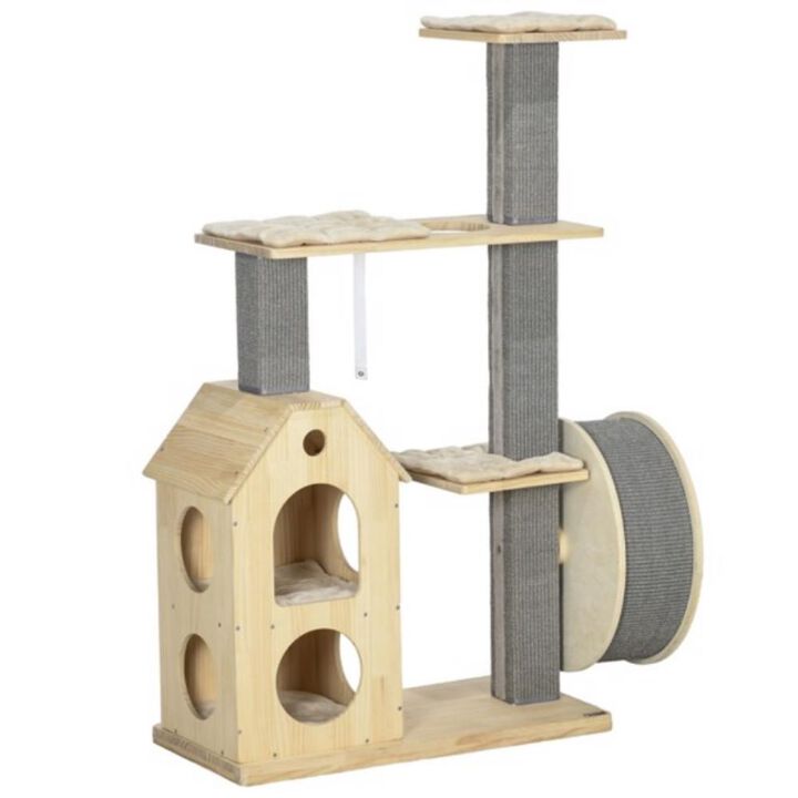 Multi-Level Cat Tree Tower with Scratching Posts, Hideaway Condos & Cozy Perches for Indoor Cats