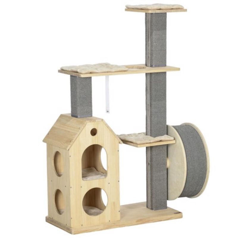 Multi-Level Cat Tree Tower with Scratching Posts, Hideaway Condos & Cozy Perches for Indoor Cats