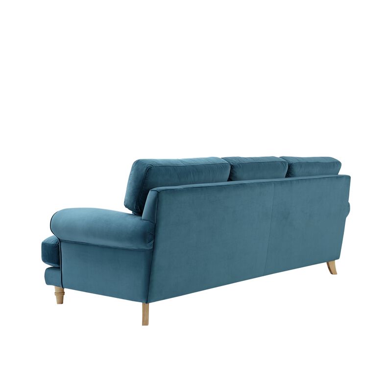 Rustic Manor Bridgette Velvet/Linen Chaise Sofa