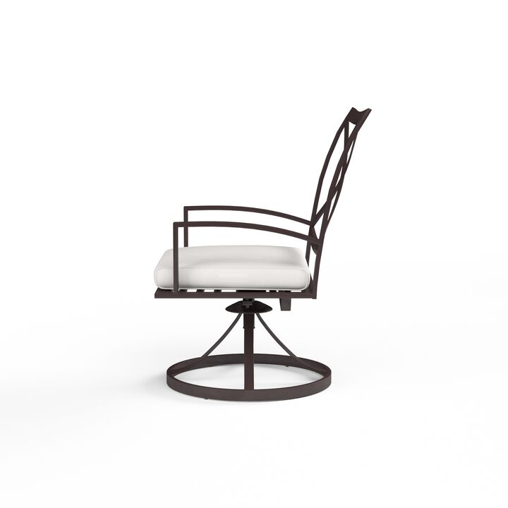 La Jolla Swivel Dining Chair in Canvas Flax w/ Self Welt
