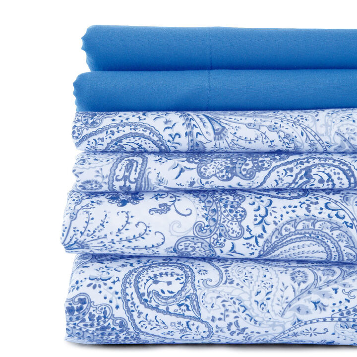 Lux Decor Collection Bed Sheets - Brushed Microfiber Paisley Sheet Set
