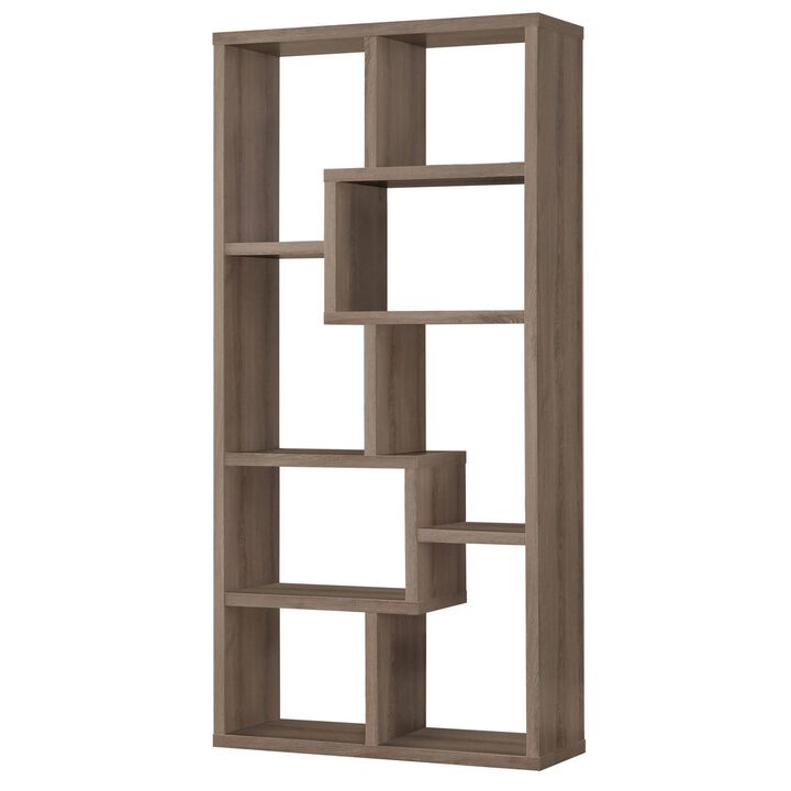 Multiple Cubed Rectangular Bookcase, Gray-Benzara