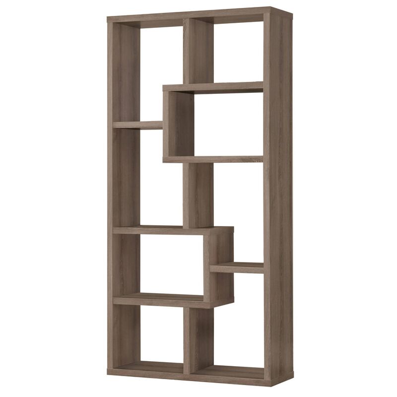 Multiple Cubed Rectangular Bookcase, Gray-Benzara