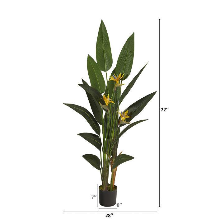 Hivvago 6" Bird of Paradise Artificial Plant
