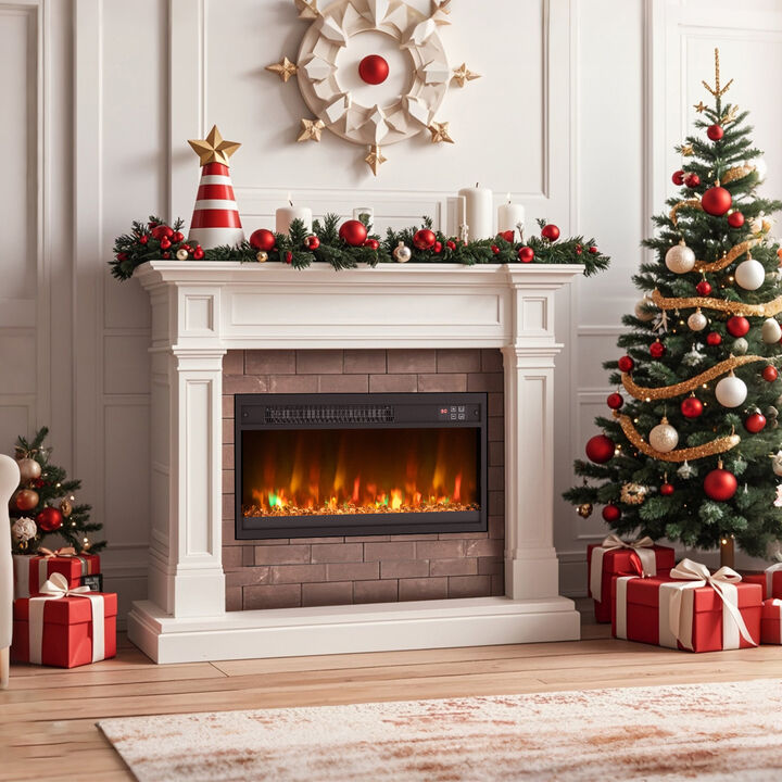 Electric Fireplace Insert with Remote Control for Convenient Home Heating and Ambiance