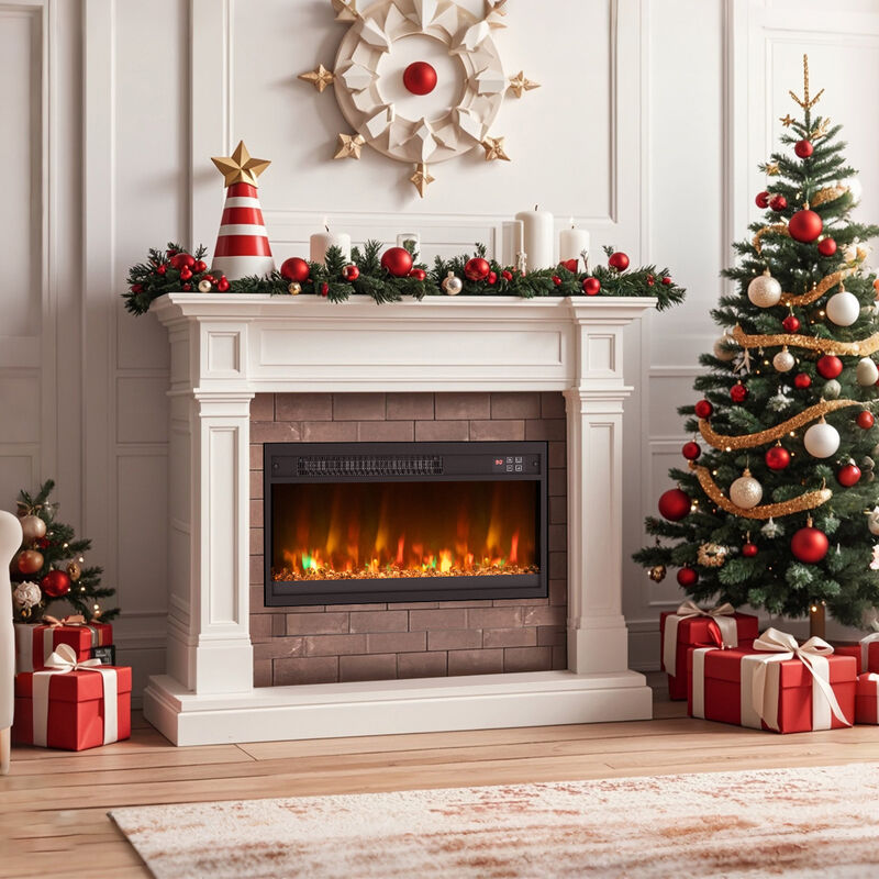 Electric Fireplace Insert with Remote Control for Convenient Home Heating and Ambiance