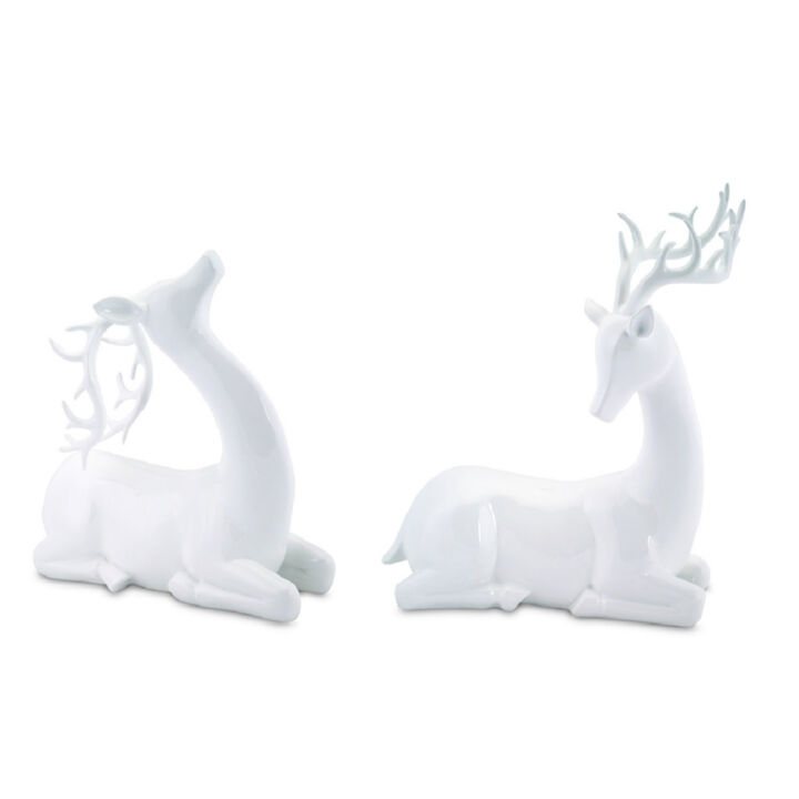 Decorative Polystone Deer Set of 2 for Stylish Living Room Accent