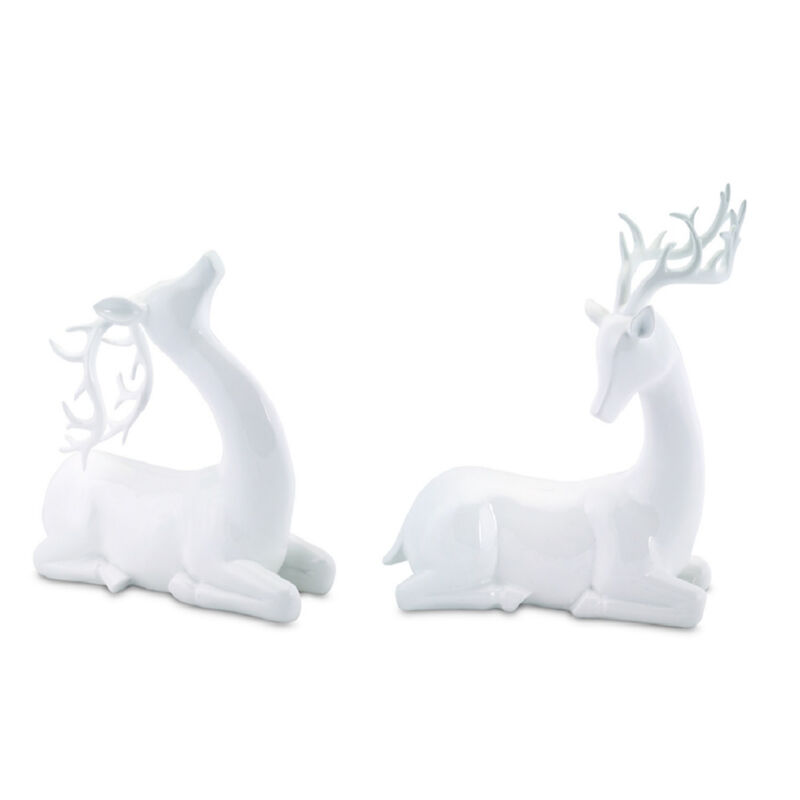Decorative Polystone Deer Set of 2 for Stylish Living Room Accent