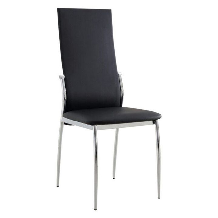 Kalawao Contemporary Side Chair, Black Finish, Set of 2-Benzara