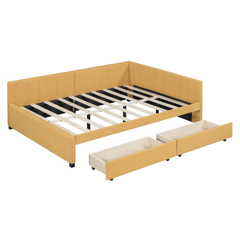 Merax Upholstered Daybed with 2 Storage Drawers