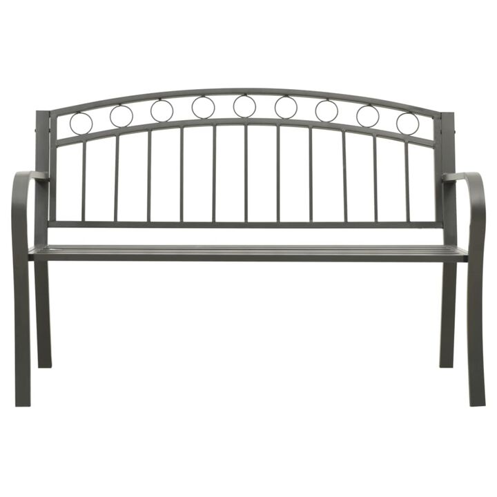 vidaXL Garden Bench 49.2" Steel Gray