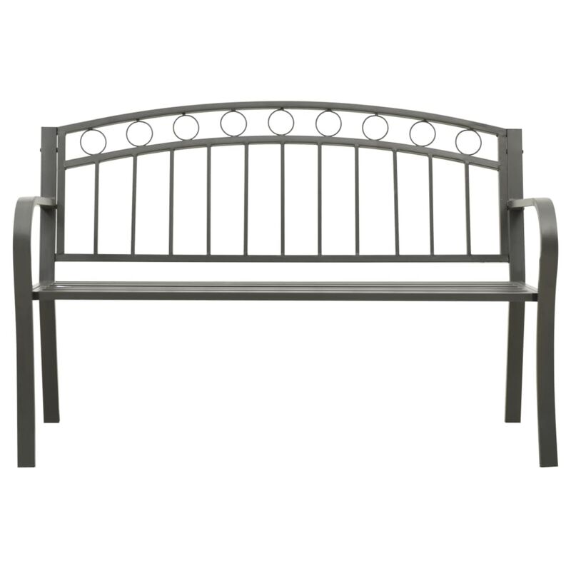 vidaXL Garden Bench 49.2" Steel Gray