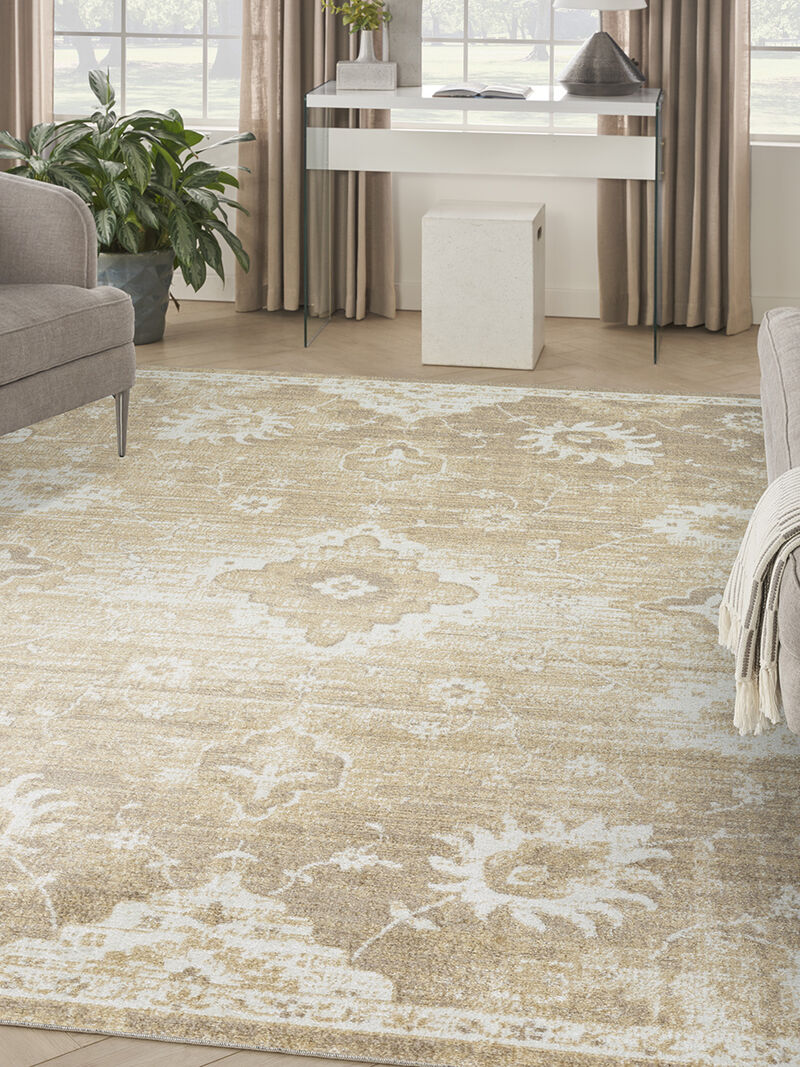 Astra Machine Washable ASW19 Ivory/Gold 4' x 6' Rug