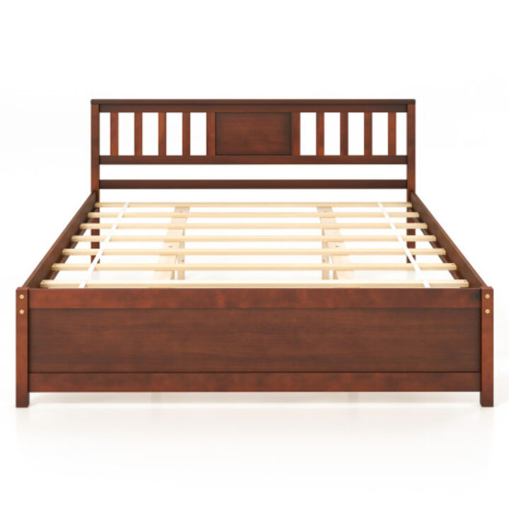 Wooden Platform Bed with Headboard and Slat Support, Sturdy Frame for a Comfortable and Stylish Bedroom