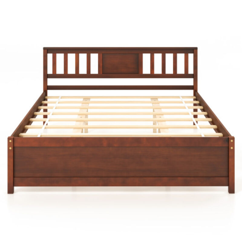 Wooden Platform Bed with Headboard and Slat Support, Sturdy Frame for a Comfortable and Stylish Bedroom