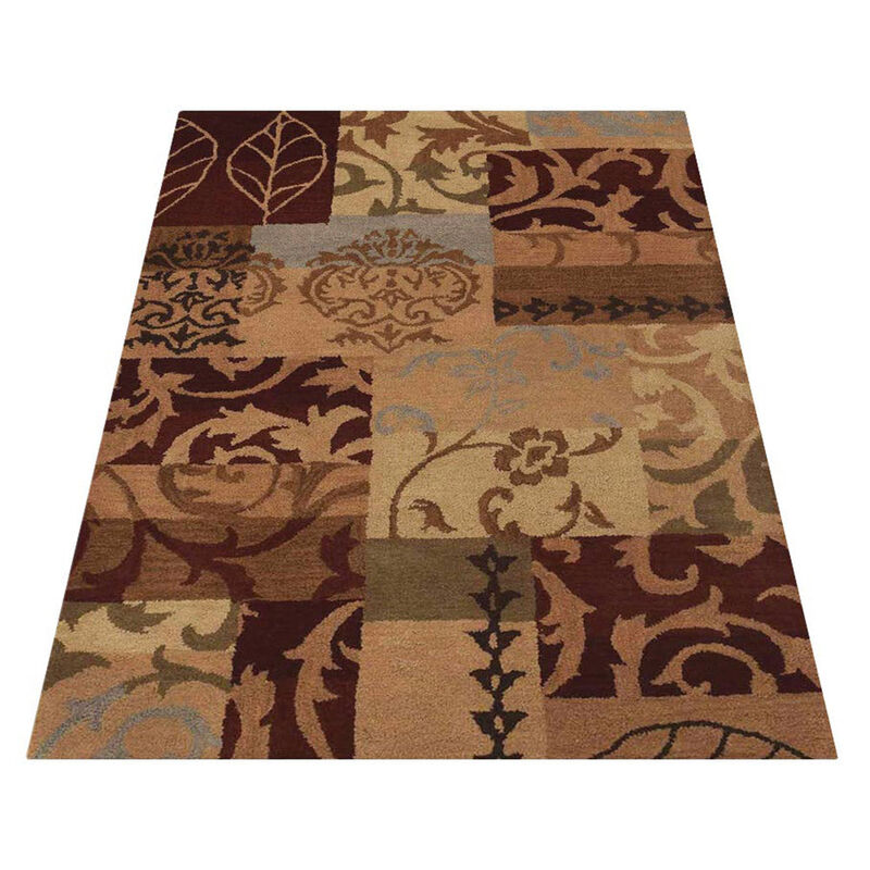 RUGSOTIC CARPETS HAND TUFTED WOOL ECO-FRIENDLY AREA RUGS  - 3'x5', Rectangle Shape, Multicolor, Floral Modern Design, High Pile Thick Handmade Area Rugs for Living Room, Bed Room (K00505)