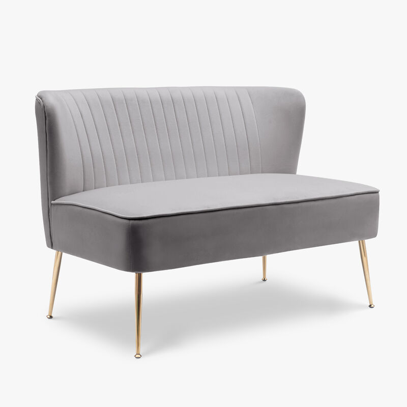 WestinTrends 46" Wide Upholstered Velvet Love Seat Sofa