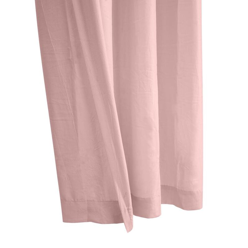 Habitat Harmony Light Filtering Crinkled Texture on Supple Drapeable Flowing Fabric Grommet Curtain Panel 52" x 63" Rose