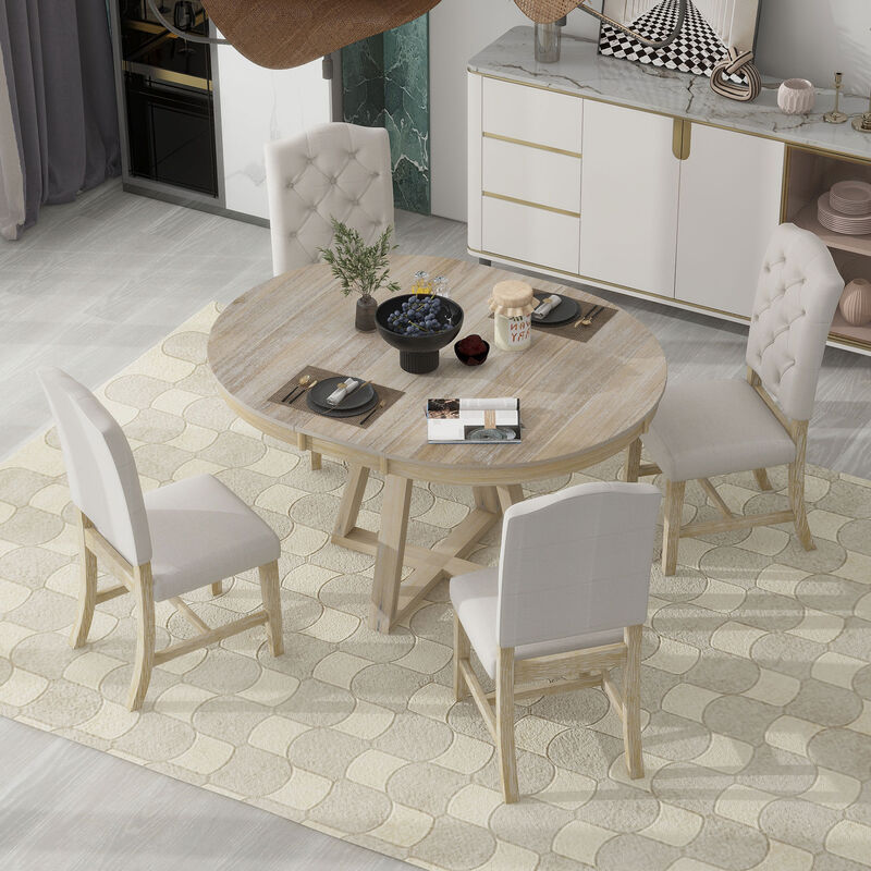 Merax 5-Piece Retro Functional Dining Set