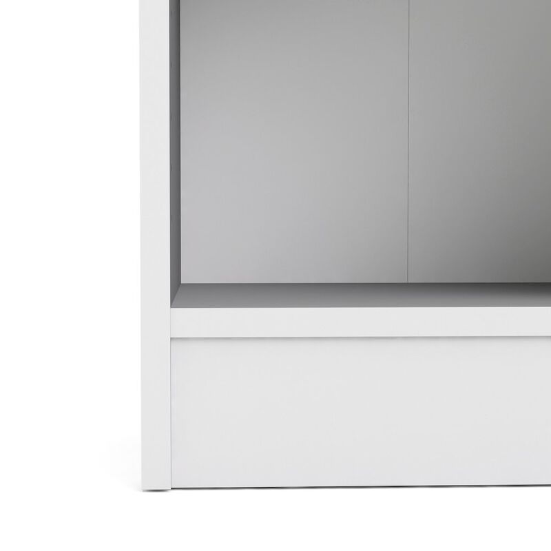 Tvilum Basic Tall Narrow 5 Shelf Bookcase - White