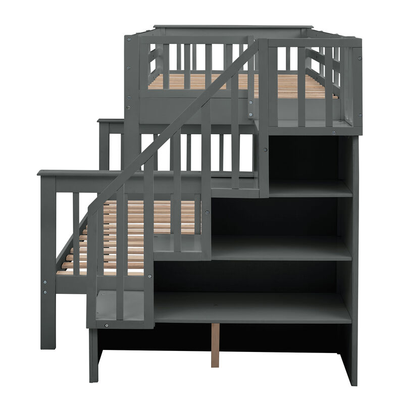 Merax Bunk Bed with Trundle and Guard Rail